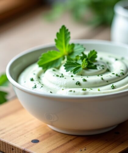 Recette simple et fraîche de sauce falafel au yaourt et herbes maison