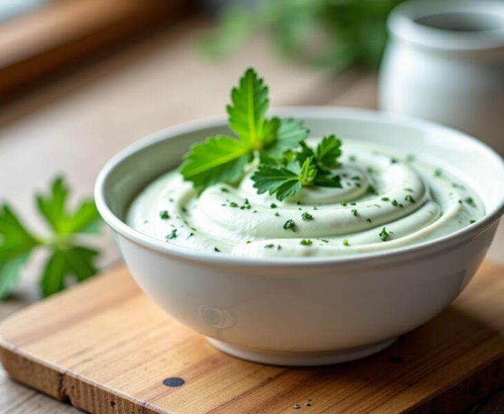 Recette simple et fraîche de sauce falafel au yaourt et herbes maison