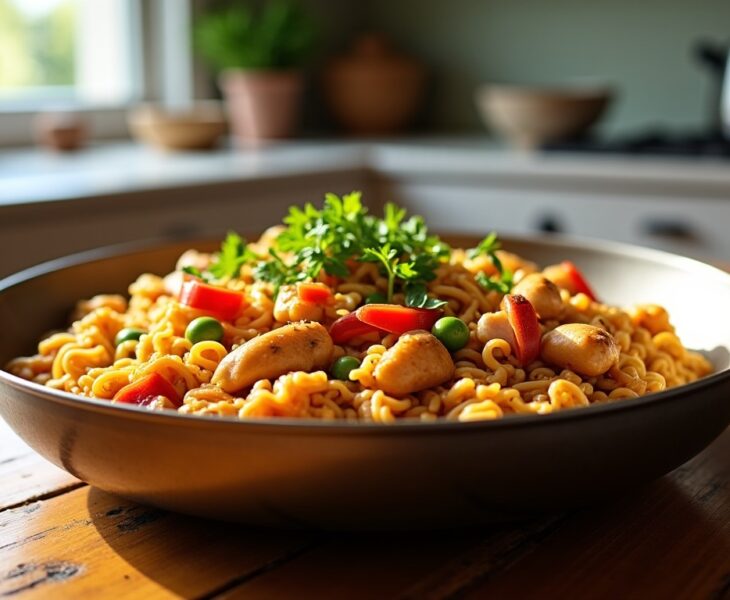 Fideuà au poulet : une recette simple et rapide à réaliser chez soi